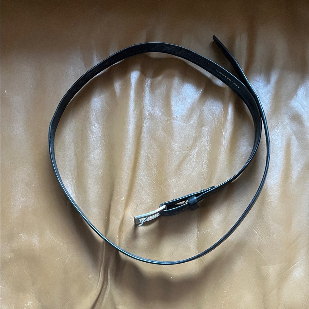 Black Cowhide Leather Belt